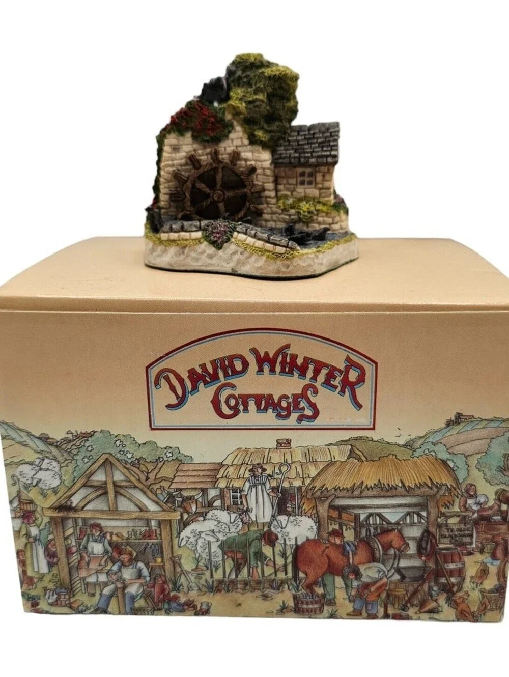 Vintage David Winter Cottages The Shires Wiltshire Waterwheel 1992